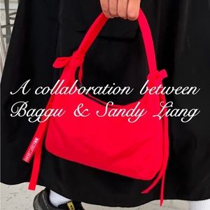 EUC Limited Edition Sandy Liang Baggu Bow Bag Candy Apple (Red)